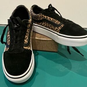 Vans Leopard Print Black Sneakers Youth 3